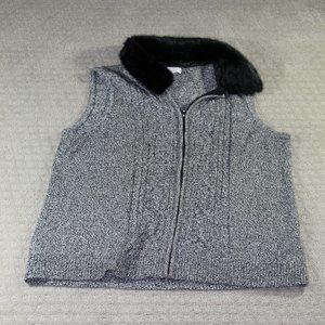 C.J. Banks Size 14W Sweater Vest with removable faux fur collar